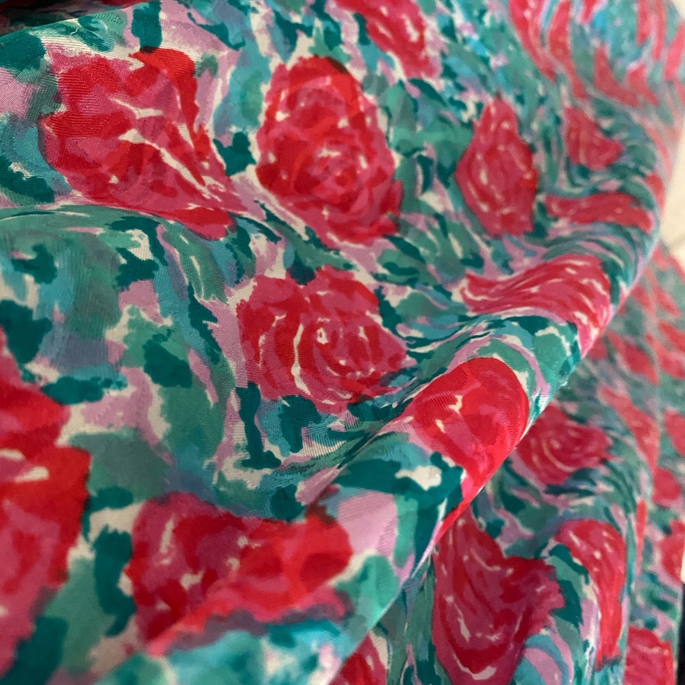 Vintage rose patter midi skirt